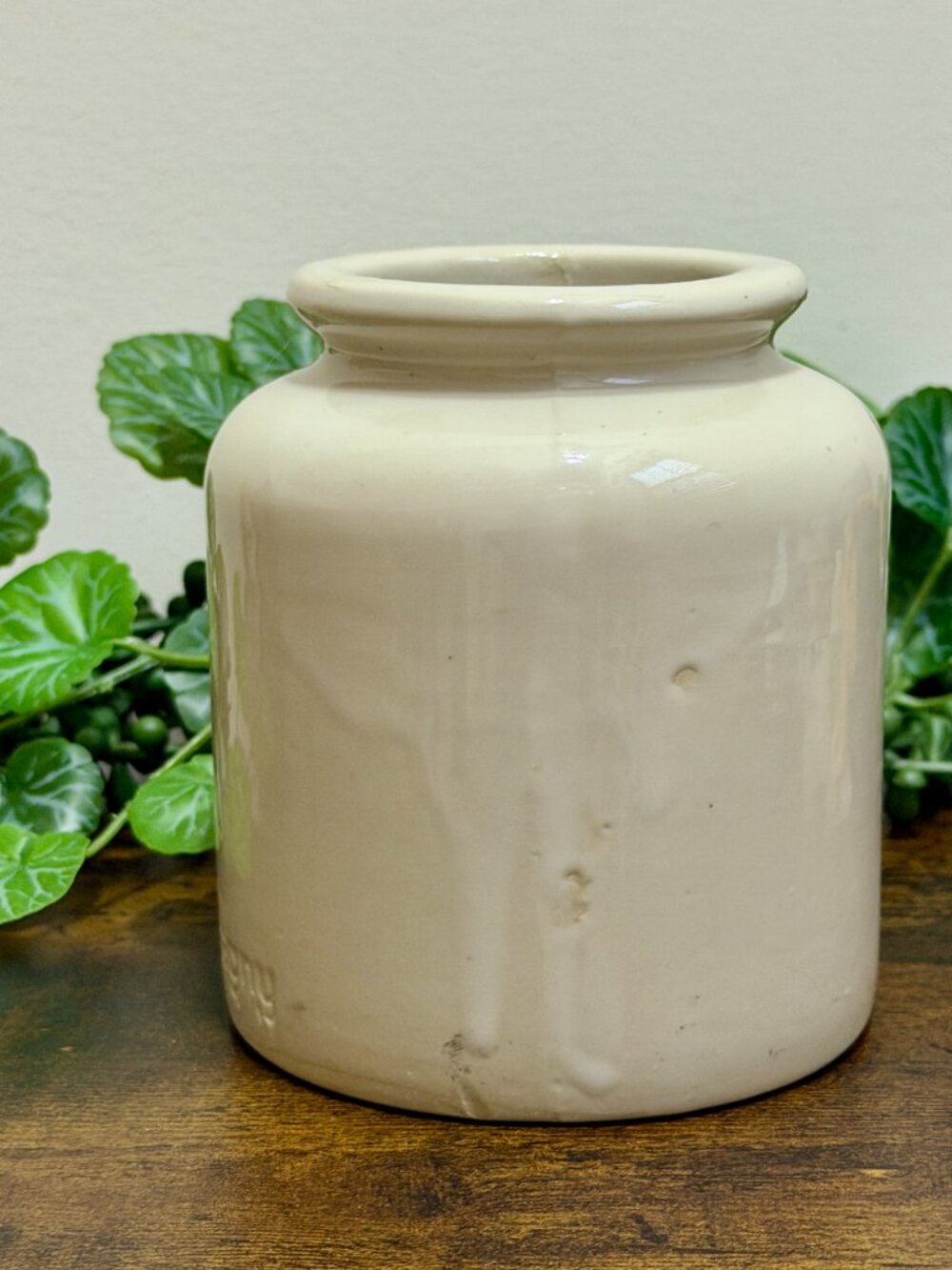 Vintage French Lab Lagny Mustard Stoneware Crock Jar Vase Pottery Mid Century - Picture 5 of 12